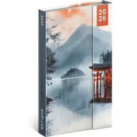 Týždenný magnetický diár Japonsko 2026, 13 x 21 cm