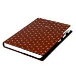 Diár DESIGN denný A4 2027 - hnedá - Biely kvet