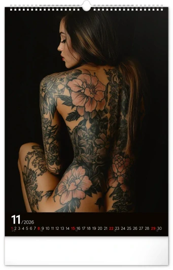 (+18) Nástenný kalendár Inked Girls 2026, 33 x 46 cm