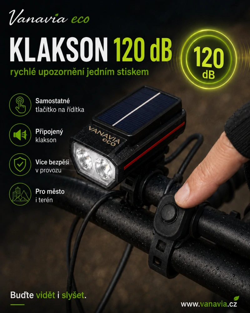 Solárne svetlo na bicykel VANAVIA ECO 
