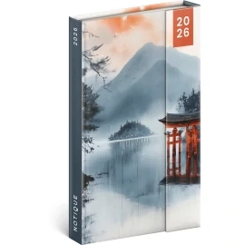 Týždenný magnetický diár Japonsko 2026, 13 x 21 cm