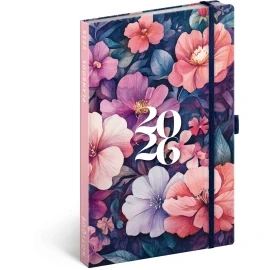 Planbook diár/notes Kytica 2026, 13 x 21 cm