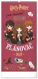 Nástenný kalendár Rodinný plánovací Harry Potter CZ/SK 2027, 21 x 42 cm