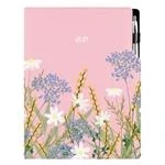 Diár DESIGN denný A4 2027 - svetlo ružová - Kvety